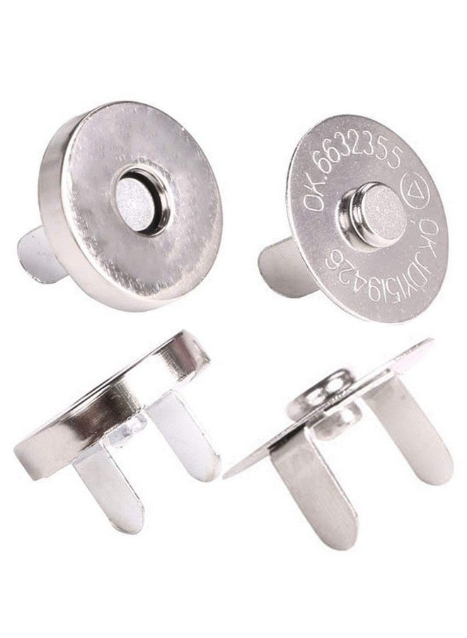 Mini Skater Silver Tone Magnetic Clasps Rivet Magnetic Buckle 14Mm/18Mmfor Sewingcraftbagclothingscrapbooking No Tools Required Choose Small Or Large 6Pack (18Mm Silvery) - Image 1