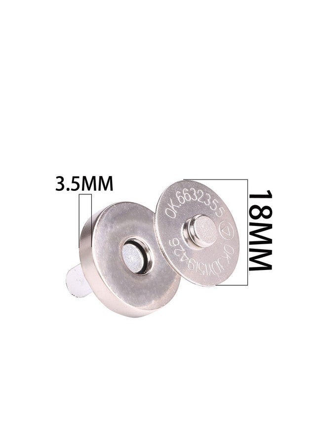 Mini Skater Silver Tone Magnetic Clasps Rivet Magnetic Buckle 14Mm/18Mmfor Sewingcraftbagclothingscrapbooking No Tools Required Choose Small Or Large 6Pack (18Mm Silvery) - Image 2