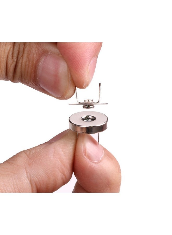 Mini Skater Silver Tone Magnetic Clasps Rivet Magnetic Buckle 14Mm/18Mmfor Sewingcraftbagclothingscrapbooking No Tools Required Choose Small Or Large 6Pack (18Mm Silvery) - Image 3