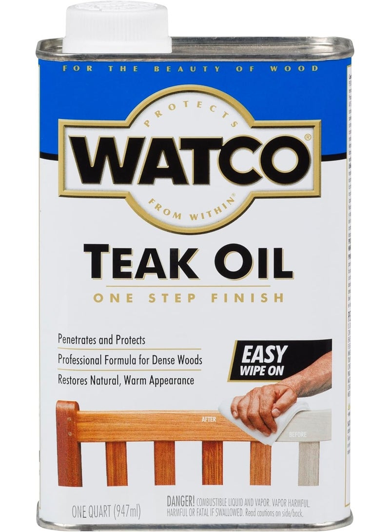 RUST-OLEUM Watco A67141 Teak Oil Finish 947ML Clear - Image 1