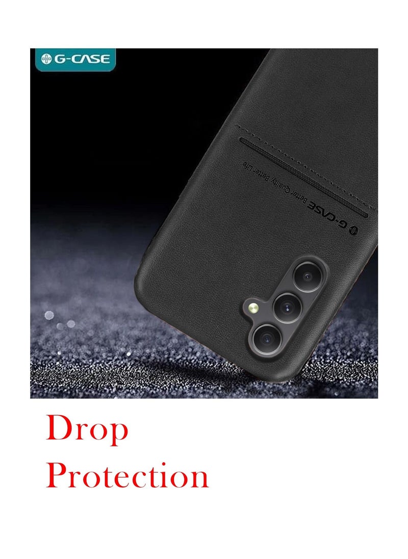 G-CASE - Cardcool Series Protection Shell Leather Texture Case Cover For Samsung Galaxy A54 5G 2023 Black - Image 1