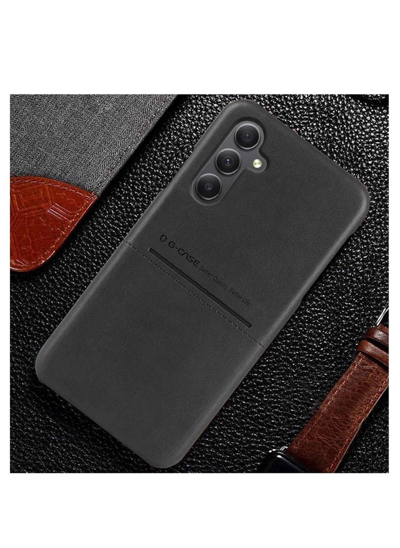G-CASE - Cardcool Series Protection Shell Leather Texture Case Cover For Samsung Galaxy A54 5G 2023 Black - Image 1