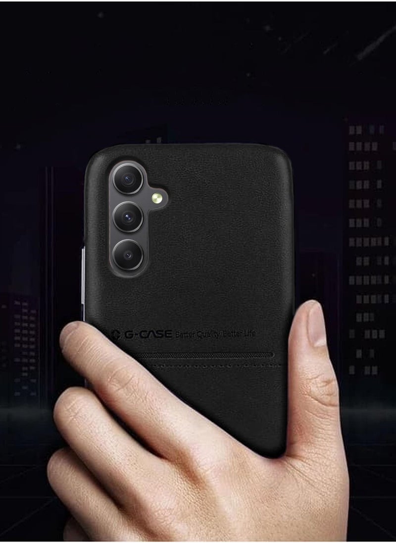 G-CASE - Cardcool Series Protection Shell Leather Texture Case Cover For Samsung Galaxy A54 5G 2023 Black - Image 1