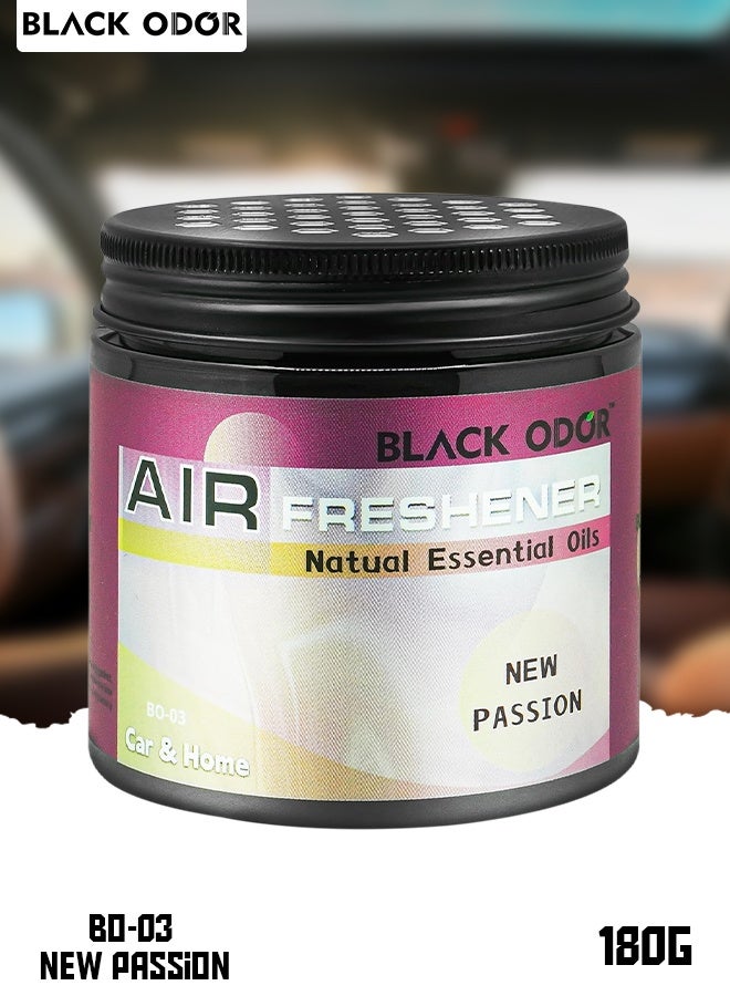رائحة سوداء جل معطر للجو "Black Odor" (موديل BO-03) بوزن 180 جم - إصدار "New Passion" - يحتوي على زيوت عطرية طبيعية - مناسب للسيارة والمنزل. - Image 4