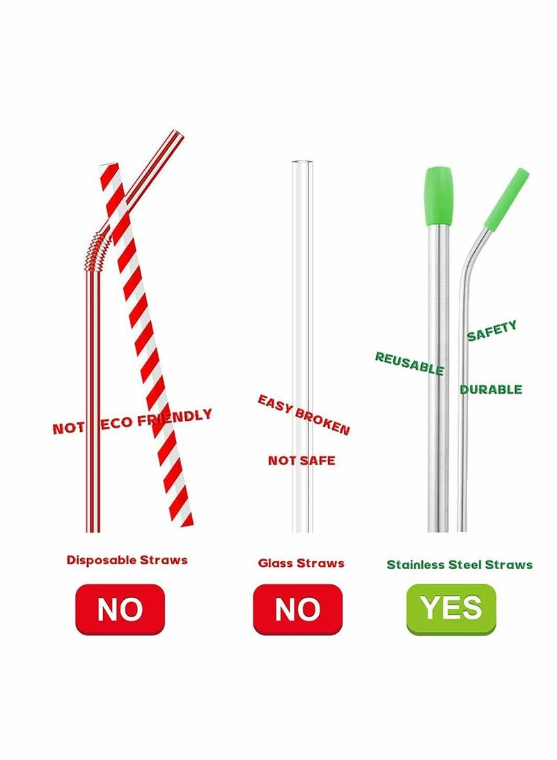 كاست ويف مجموعة ماصات شرب معدنية قابلة لإعادة الاستخدام ، 304 ماصة من الفولاذ المقاوم للصدأ - Image 5