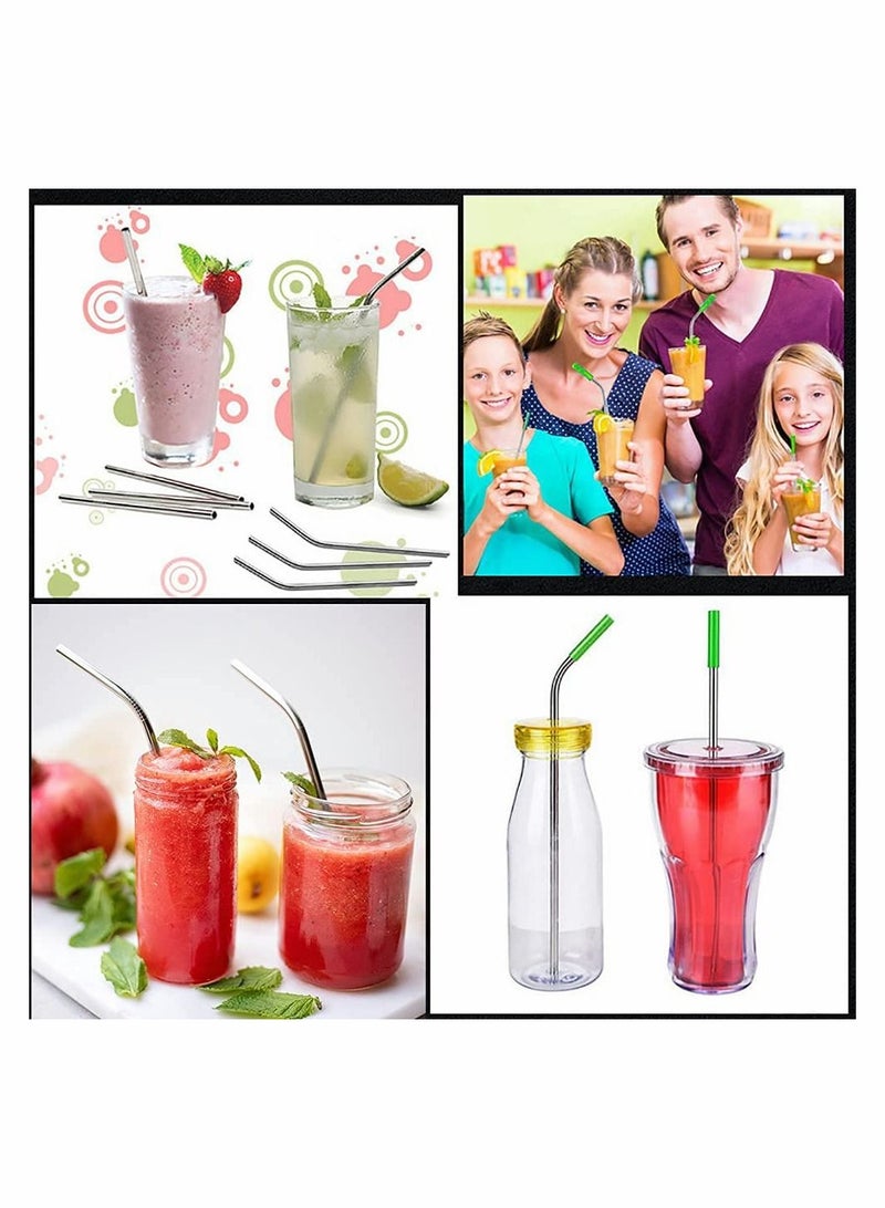 كاست ويف مجموعة ماصات شرب معدنية قابلة لإعادة الاستخدام ، 304 ماصة من الفولاذ المقاوم للصدأ - Image 2