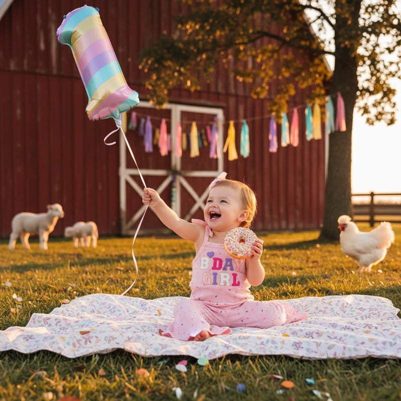 Socutebabe First 2nd 3rd 4th 5th Birthday Outfit Girl B Day Jumpsuit Toddler Halter Romper Bell Bottoms Outfits For Girls (B Day Girl Donut Pink, 3-4T) - Image 2