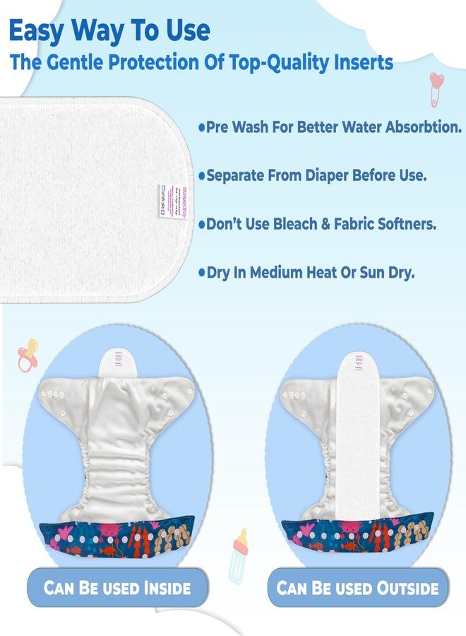 Bembika A Plus Printed Cloth Diaper with 3-Layer Micro Fiber Inserts for Babies Washable & Reusable Cloth Nappies for Baby Leakproof and Wetfree Adjustable Cloth Diapers -(BE2738) - Image 5