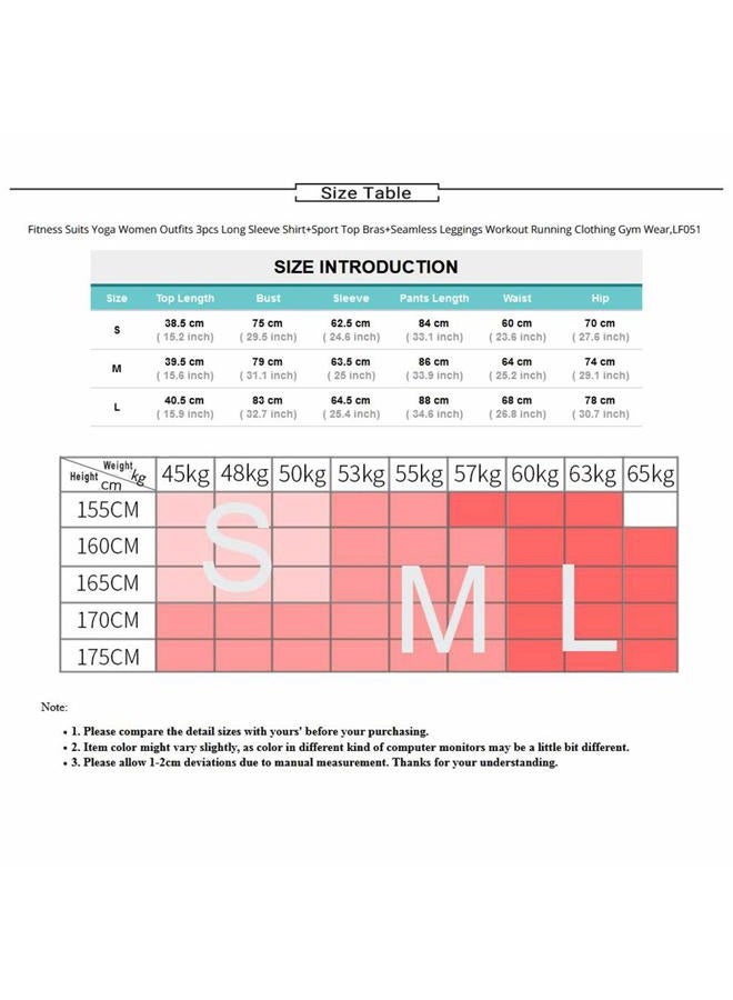 Veriliss Women's 3pcs Seamless Outfits Workout Sets, Gym Running Yoga Sportswear 3 Pieces Tracksuit Leggings and Stretch Sports Bra Gym Jumpsuit Clothes Set, Blackblue, M - Image 3