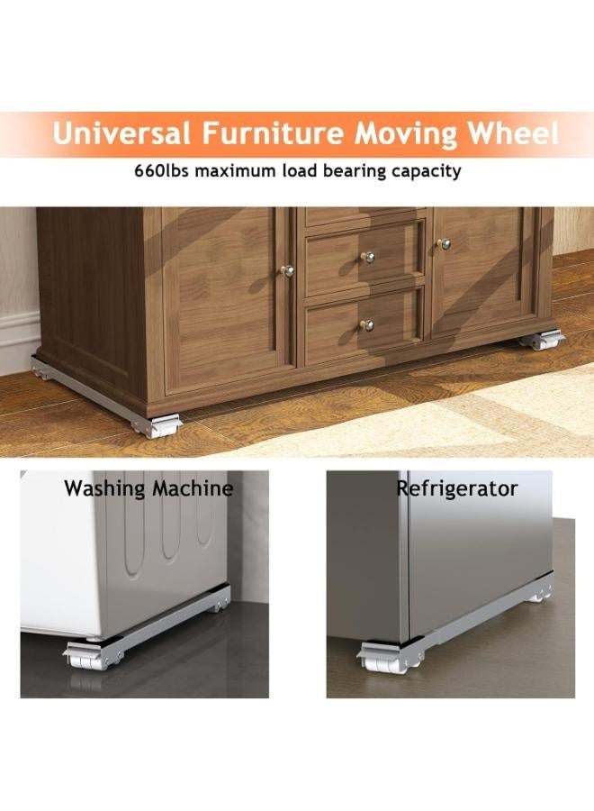 Executive LLC Refrigerator Stand Carrier with Wheels Bottom → Also Expands and Narrows to Prevent Shift Brake GR-D Stand 2 Piece Metal(Silver) - Image 4