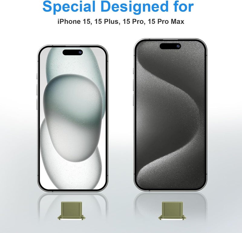 Mizi [2 Pack USB-C Metal Anti Dust Plug Cover, Protect Charging Port from Dust and Moist with Storage Box and Cable Clip Holder for iPhone 15, 15 Plus, 15 Pro, 15 Pro Max - Yellow - Image 4