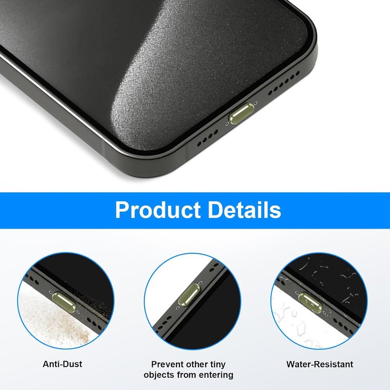 Mizi [2 Pack USB-C Metal Anti Dust Plug Cover, Protect Charging Port from Dust and Moist with Storage Box and Cable Clip Holder for iPhone 15, 15 Plus, 15 Pro, 15 Pro Max - Yellow - Image 3