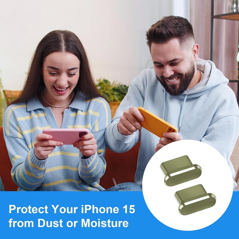 Mizi [2 Pack USB-C Metal Anti Dust Plug Cover, Protect Charging Port from Dust and Moist with Storage Box and Cable Clip Holder for iPhone 15, 15 Plus, 15 Pro, 15 Pro Max - Yellow - Image 5