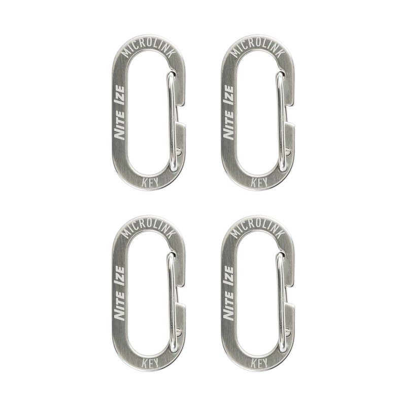 Nite Ize MicroLink Carabiner, Stainless Steel Mini Key Rings for Keys Fobs MultiTools and More, 4 Pack - Image 3