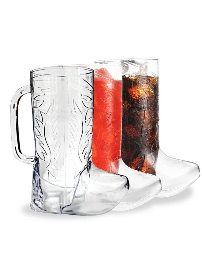 4E's Novelty 4E's Novelty 10Pcs Cowboy Boot Mug Cups (10 Pack) 17 oz Reusable Hard Plastic, BPA Free - for Cowboy Themed Party Supplies, Western Accessories  - Image 1