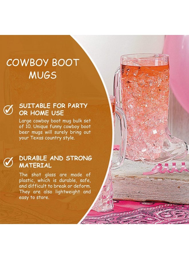 4E's Novelty 4E's Novelty 10Pcs Cowboy Boot Mug Cups (10 Pack) 17 oz Reusable Hard Plastic, BPA Free - for Cowboy Themed Party Supplies, Western Accessories  - Image 5