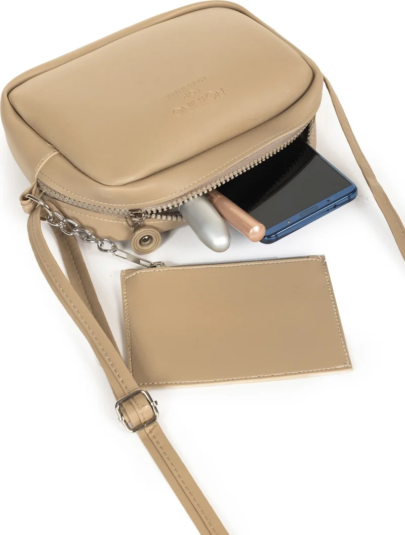 نوثينج Women's Wallet Mini Urban Crossbody Zippered Adjustable Strap Model Handbag and Shoulder Bag