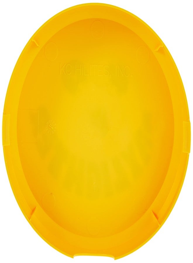 KC HiLiTES 5202 6" Round Yellow Plastic Light Cover w/ Black KC Daylighter Logo - Single Cover - Image 2