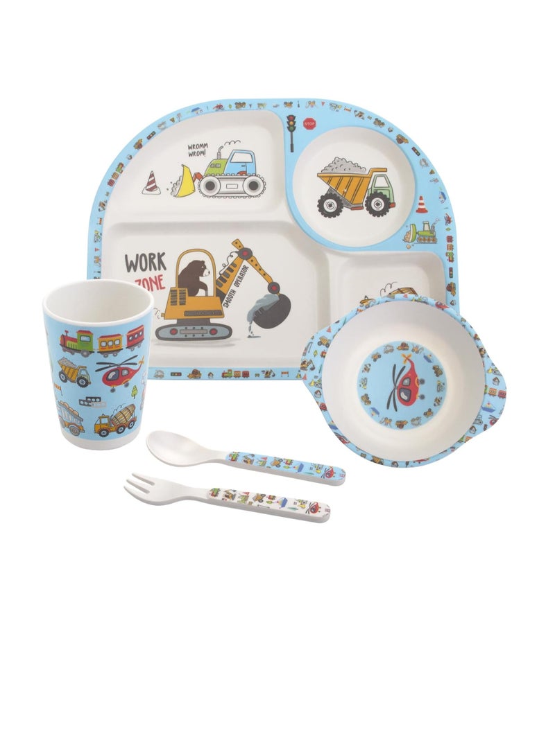 Factory Price 5 Piece Work Zone Bamboo Tableware Set - Image 1