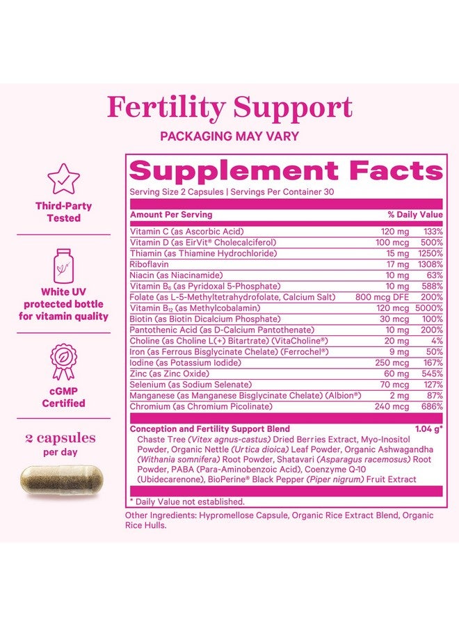 Pink Stork Fertility Bundle - Conception Tea and Supplements for Women, Prenatal Vitamins with Ashwagandha, Inositol, Vitex and Folate to Help Support Hormone Balance for Women, 2 Pack - Image 5