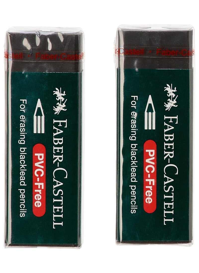 FABER-CASTELL - 2pcs large Black eraser No. 188920 - Image 1