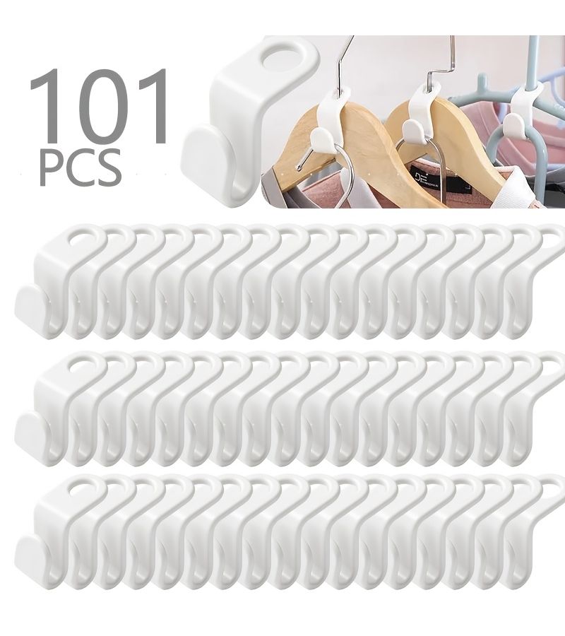 101 شماعات تجفيف الملابس الخزفية البيضاء متعددة الأغراض موفرة للمساحة - Image 1