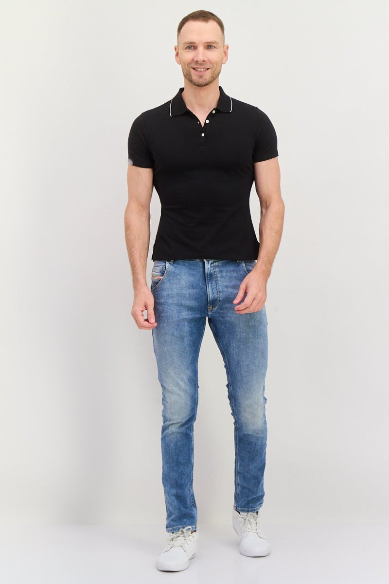 Greg Norman Men Regular Fit Plain Short Sleeves Polo, Black - Image 2