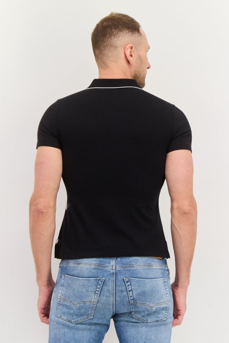 Greg Norman Men Regular Fit Plain Short Sleeves Polo, Black - Image 3