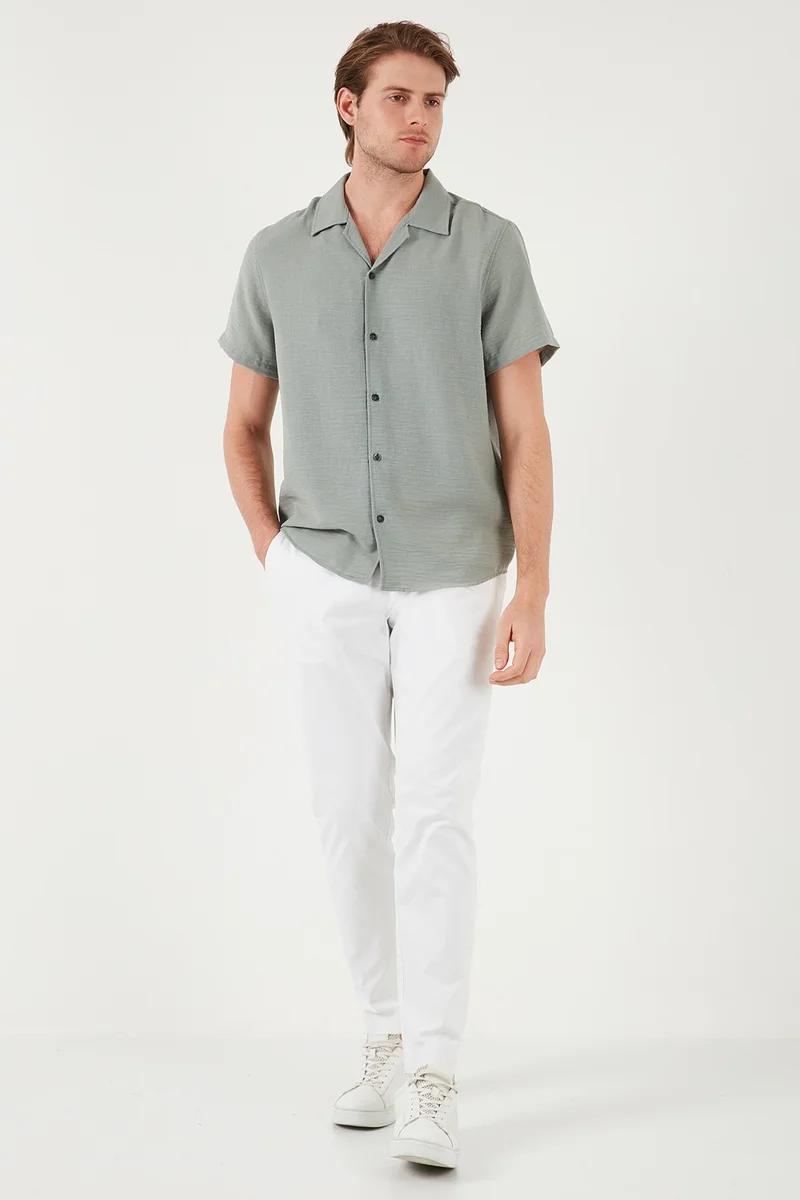 Buratti Linen Look Short Sleeve Open Collar Regular Fit Shirt Men's SHIRT CF23S116775