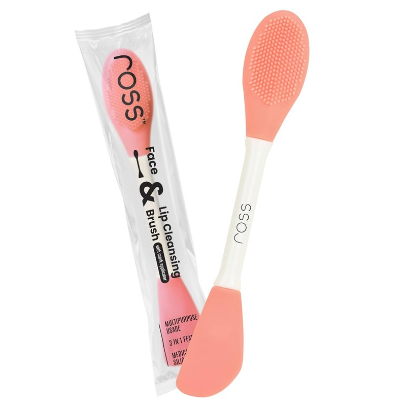 Ross Silicone Face Mask Applicator & Lip Facial Cleansing Brush Made With Ultra Hygienic Soft Silicone Bristle For Gentle Exfoliation (Peach) - Image 1