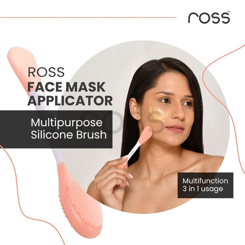 Ross Silicone Face Mask Applicator & Lip Facial Cleansing Brush Made With Ultra Hygienic Soft Silicone Bristle For Gentle Exfoliation (Peach) - Image 2