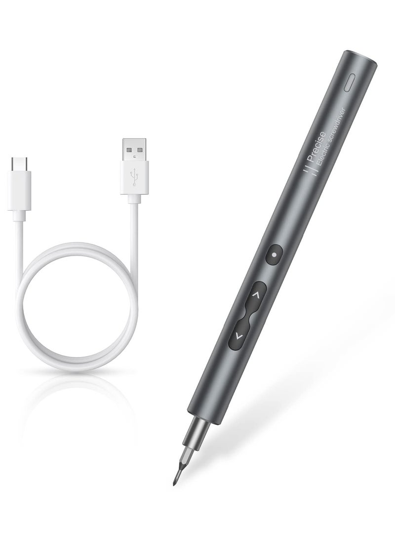 SYOSI مفك براغي كهربائي دقيق - أداة كهربائية محمولة وقابلة لإعادة الشحن مع شحن USB وإضاءة LED - مثالية للهواتف والكاميرات وأجهزة الكمبيوتر المحمولة  - Image 1