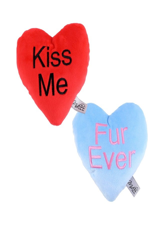 Midlee Candy Heart Valentine's Dog Toy- Set of 4- Large- Conversation Plush Squeaky Present - Image 4