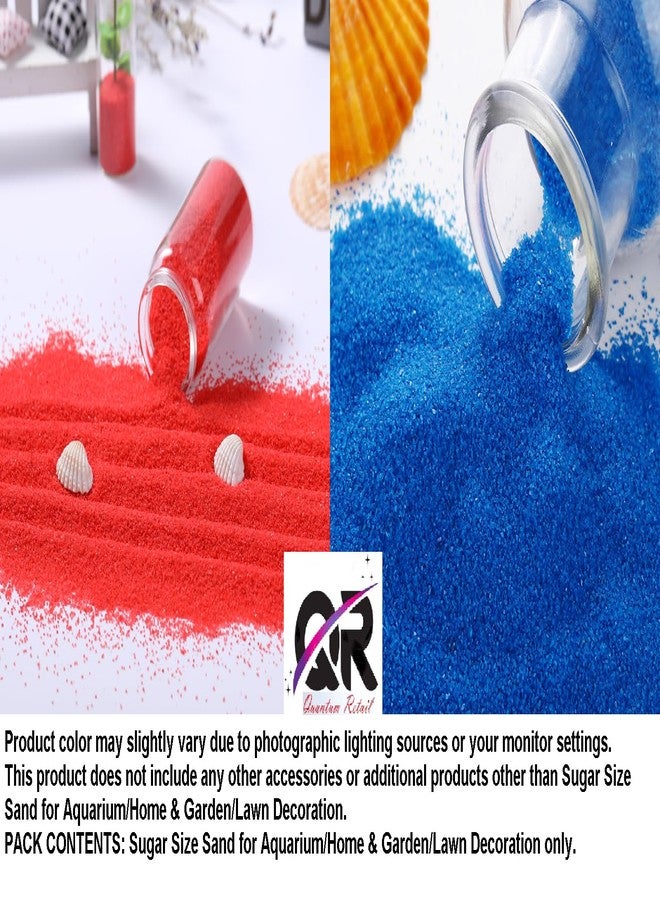 Quantum Retail Sugar Size Crystal/Quartz Silica Sand for Home and Garden Decor; Aquarium Substrate; Terrarium, Aquarium Decorative Sand (250 Grams Red Sand + 250 Grams Blue Sand) - Image 3