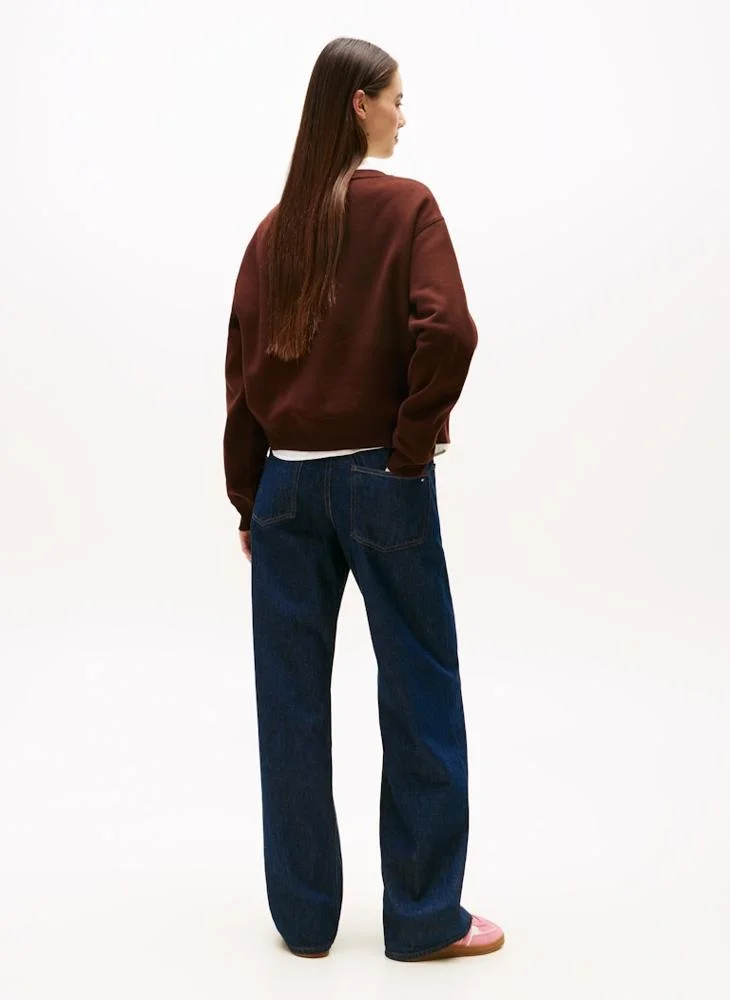 تومي جينز سويت شيرت بياقة دائرية وشعار