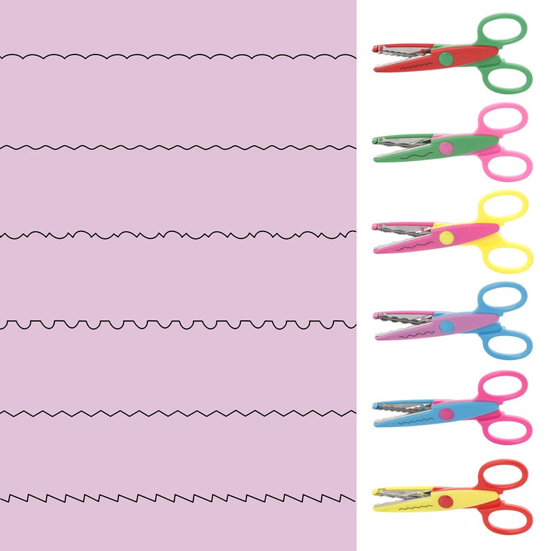 Incraftables Craft Scissors with Decorative Edge â€“ 26 Piece Crafting Set - 6 Scissors with Fun Decorative Edge - 10 Paper Hole Punch Shapes & 10 Colorful Pieces of Paper - Image 4