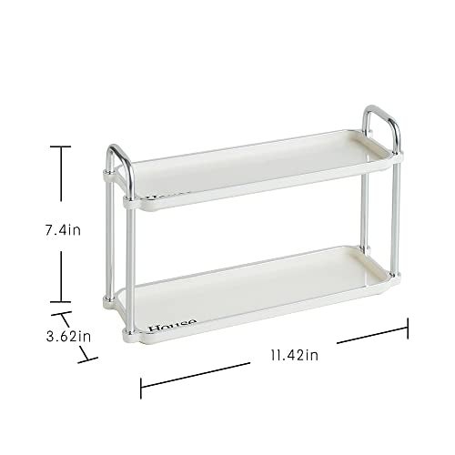 YISMAN 3.54 Inch Desktop 2-Layer Storage Rack,Countertop Storage Shelf for Bathroom, Kitchen, Living Room, Bedroom, Dressing Table,White - Image 4