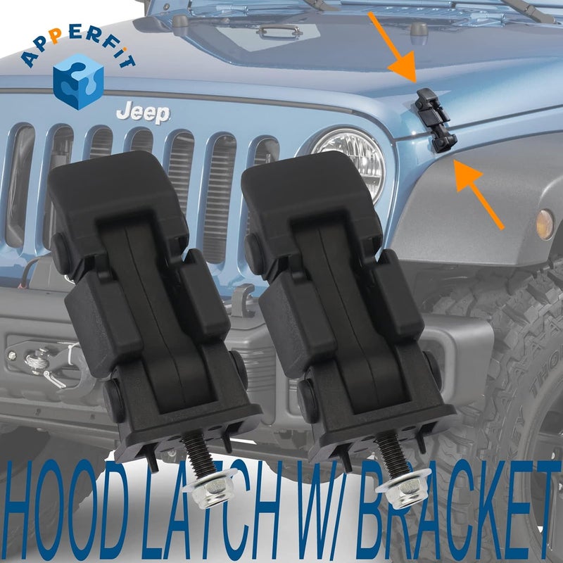 APPERFiT Hood Latch Catch w/Bracket Compatible with J-eep Wrangler JK 2007 2008 2009 2010 2011 2012 2013 2014 2015 2016 2017 Upgraded classic design - Image 4