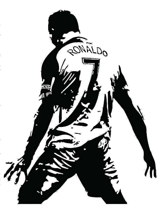 Zaboon Cristiano Ronaldo Wall Mural / Wall Sticker Vinyl Football / Soccer Home Decor Black - Image 1