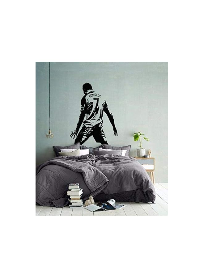 Zaboon Cristiano Ronaldo Wall Mural / Wall Sticker Vinyl Football / Soccer Home Decor Black - Image 2