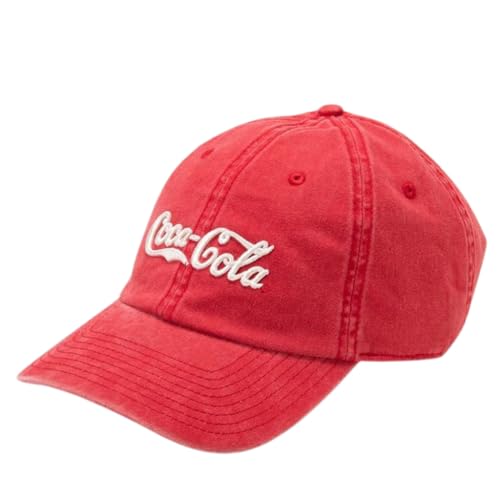AMERICAN NEEDLE Coke Coca Cola Officially Licensed Raglan Wash Adjustable Baseball Hat (COKE-1708A) Red - Image 2