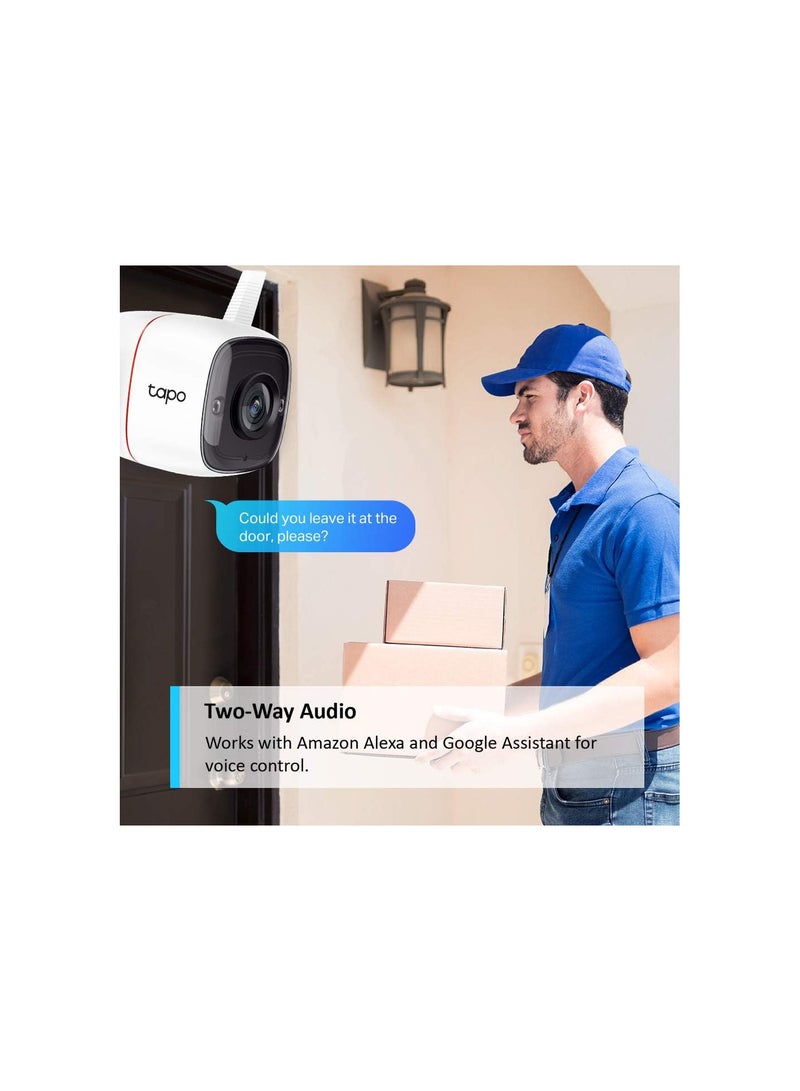 Tapo 2K Outdoor Security Camera, Motion Detection, IP66 Weatherproof, Built-in Siren, 2-way Audio, 3MP, Night Vision, Cloud &SD Card Storage, Works with  Home (Tapo C310) - Image 2