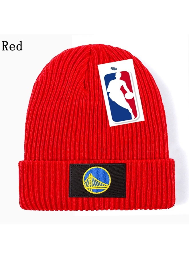 Bright Red Warriors Ribbed Knit Beanie Game Day Street Hat