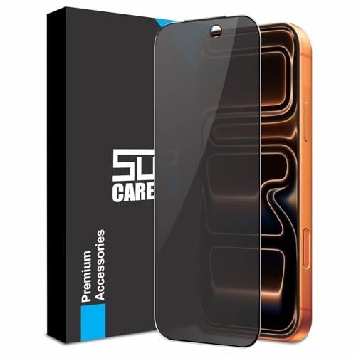 SupCares Privacy Tempered Glass for iPhone 17 Pro Max (6.9 Inch) With Installation Kit | Military-Grade Gorilla Screen Protector | Edge to Edge Coverage | Black - Image 1