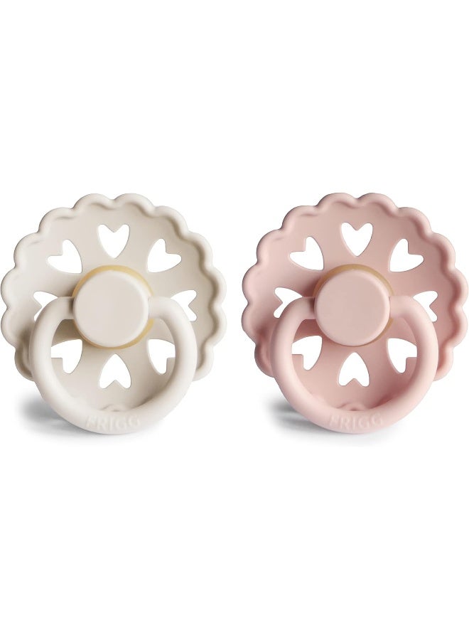 FRIGG Fairytale Latex Baby Pacifier 0-6M 2-Pack Cream/Blush -Size 1 - Image 2