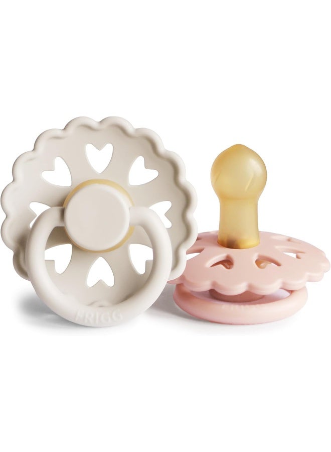 FRIGG Fairytale Latex Baby Pacifier 0-6M 2-Pack Cream/Blush -Size 1 - Image 1