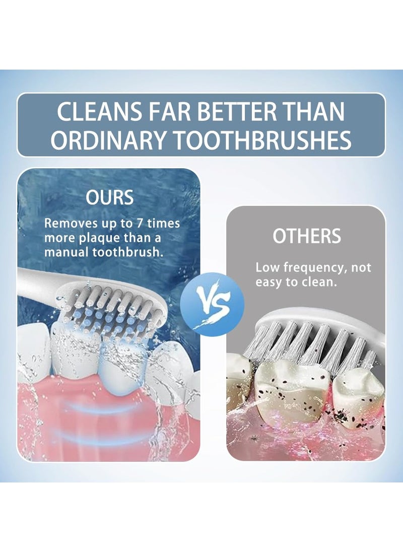 Sonic Electric Toothbrushes, USB Rechargeable Ultrasonic Tooth Brush with 4 Brush Heads 6 Cleaning Modes and Smart Timer IPX7 Waterproof Cleaning Toothbrushes for Adults and Kids（Pink）