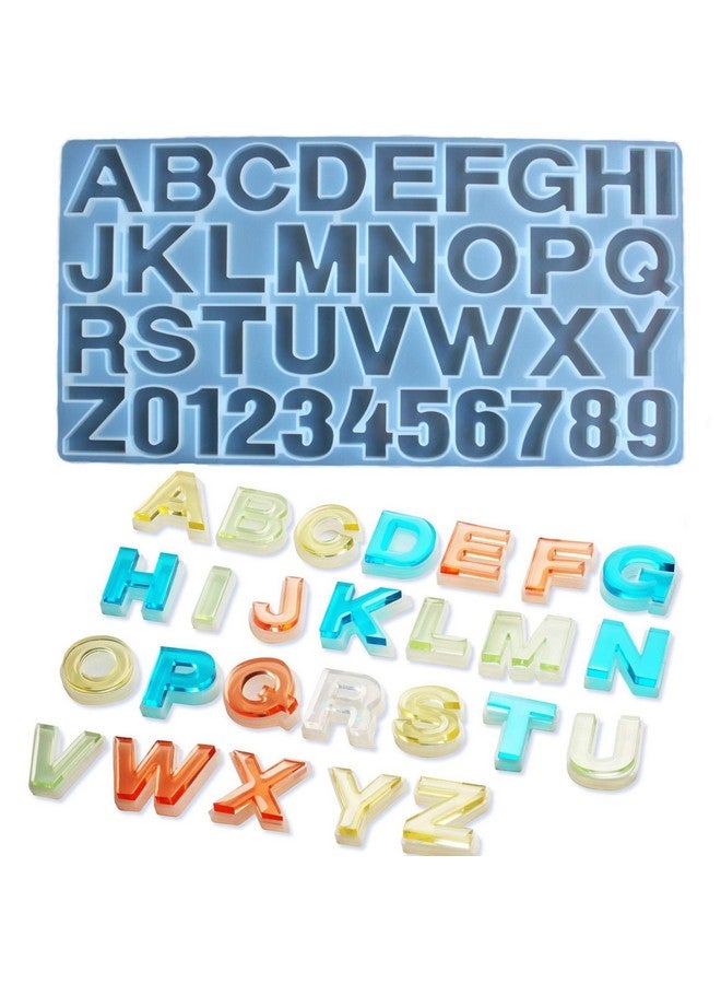 SUNKOOL Alphabet Resin Molds Siliconereversed Alphabet Number Silicone Molds For Epoxyletter Molds For Resin Diy Craft Casting Letter & Number Keychains And Jewelry And Pendants - Image 4