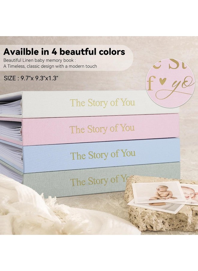 1DOT2 Timeless First 5 Years Keepsake Baby Memory Book for Boy or Girl, Luxury Linen Cover Acid Free Pages, Neutral Baby Journal Milestone Book or Scrapbook, Record the Story of You from Birth to Age 5 - Image 3