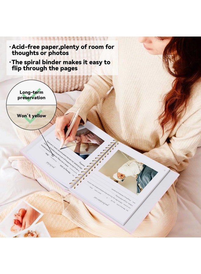 1DOT2 Timeless First 5 Years Keepsake Baby Memory Book for Boy or Girl, Luxury Linen Cover Acid Free Pages, Neutral Baby Journal Milestone Book or Scrapbook, Record the Story of You from Birth to Age 5 - Image 4